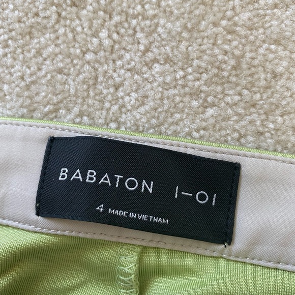 1-01 Babaton Mini Flare Pant in Pistachio Green - Picture 2 of 3